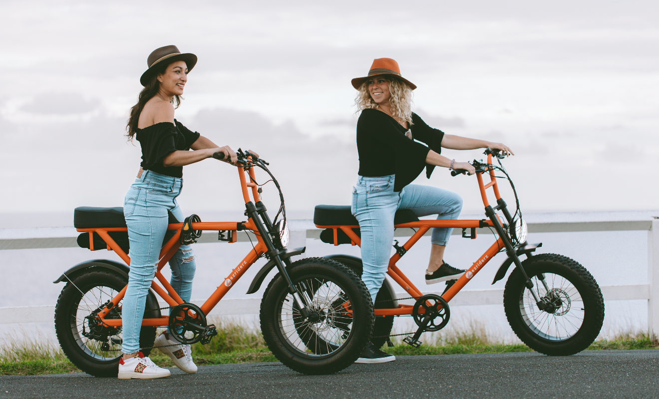 Ezriderz Sledz electric bike. Best Fat tyre dual seat ebike in Byron Bay, Australia