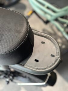 Rear integrated rack Built to ride and carry! This rear integrated rack lets you haul backpacks, groceries, or gear with ease—no wobble, no hassle. Strong, sleek, and perfectly built into the frame, it keeps your ride balanced while doing the heavy lifting.  Load it up and ride on